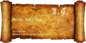 Noth Géza névjegykártya