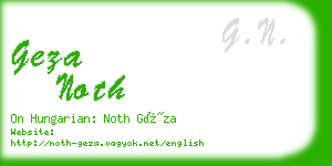 geza noth business card